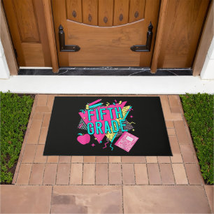 Retro 90s Grade Teacher Back to School Doormat