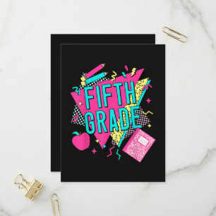 Retro 90s Grade Teacher Back to School Invitation Postcard