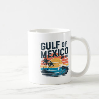 Retro 90s Gulf Of Usa America Est 2025 Sunset Beac Coffee Mug
