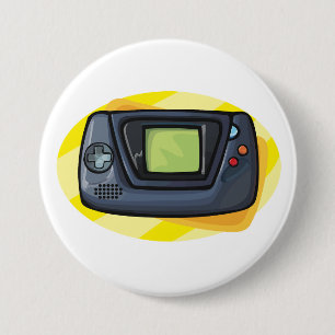 Retro 90s Handheld Game Console Gamer 3 Inch Round Button