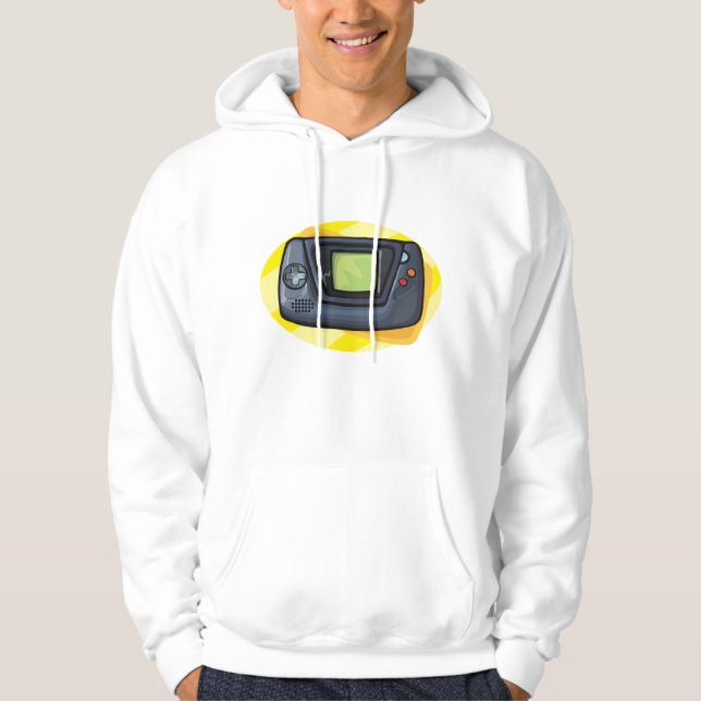 Retro 90s Handheld Game Console Gamer Hoodie (Front)