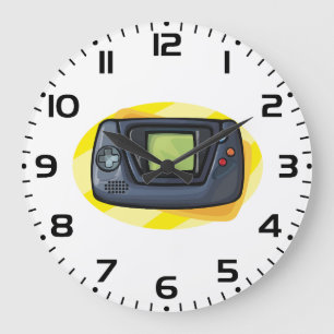 Retro 90s Handheld Game Console Gamer Large Clock