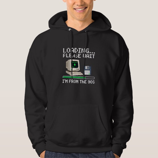 Retro 90s Loading Screen Pixel Art Hoodie (Front)