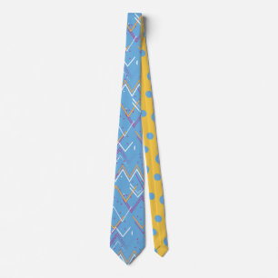 Retro 90s Memphis Zig-Zag Secret Storybook Necktie