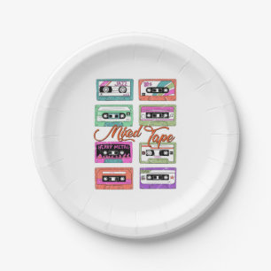Retro 90's Mixed Tape Cassette Birthday Party Paper Plate