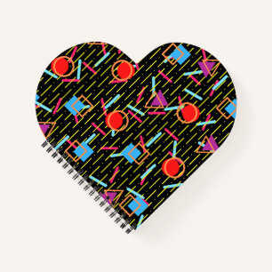 Retro 90s Nostalgic Heart Shaped Notebook Mini