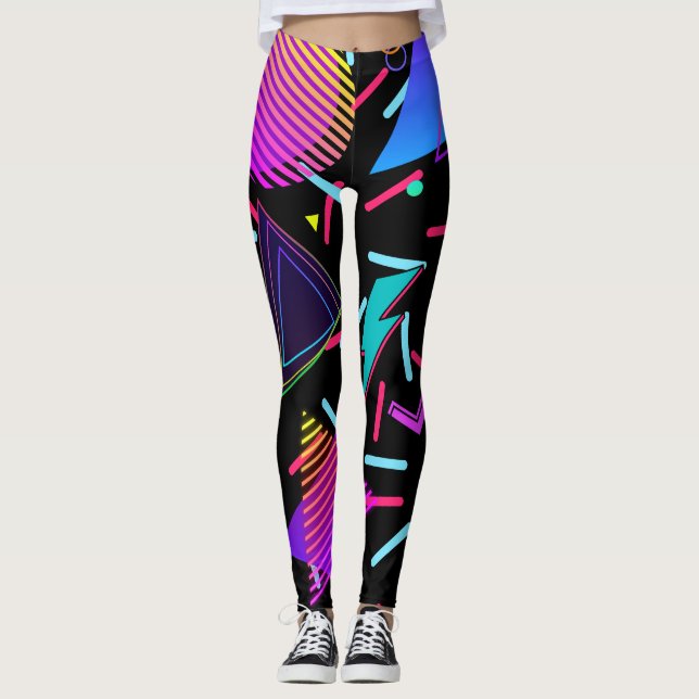 Retro 90s Nostalgic Leggings (Front)