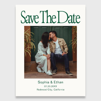 Retro 90s Photo Wedding Save The Date Announcement Postcard
