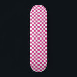 Retro 90s Pink Chequered Pattern Chequerboard Skateboard<br><div class="desc">Pink Chequered Pattern Retro 90s Chequerboard Skateboard</div>