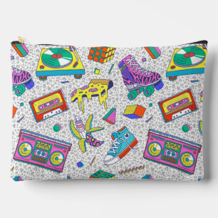 Retro 90s Skate Party Pattern Accessory Pouch