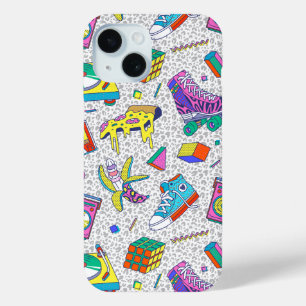 Retro 90s Skate Party Pattern iPhone 15 Case