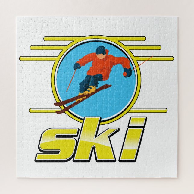 Retro 90s ski logo jigsaw puzzle (Vertical)