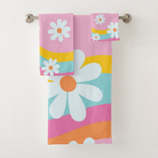 Retro 90s stripes and flowers customizable design