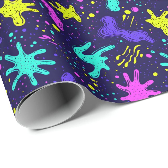 Retro 90s tiled pattern party  wrapping paper (Roll Corner)