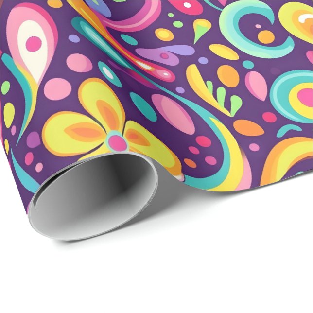 Retro 90s tiled pattern party  wrapping paper (Roll Corner)
