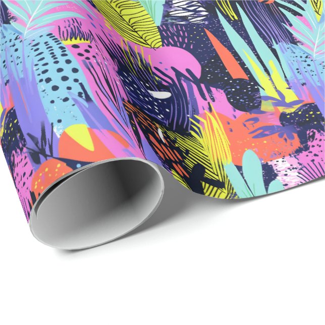 Retro 90s tiled pattern party  wrapping paper (Roll Corner)