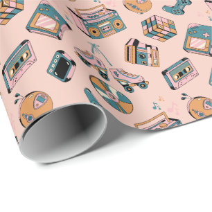 Retro 90s Vibes Pattern  Wrapping Paper