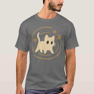 Retro 90s Y2K Scared Cat Cosmic Stars Gift for Men T-Shirt