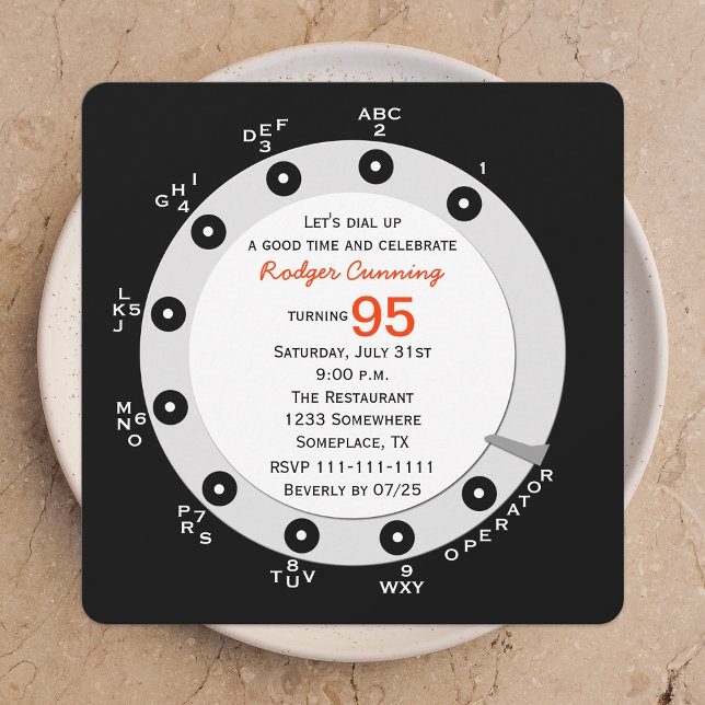 Retro 95e anniversaire Invitation de fête Rotary D (Créateur téléchargé)