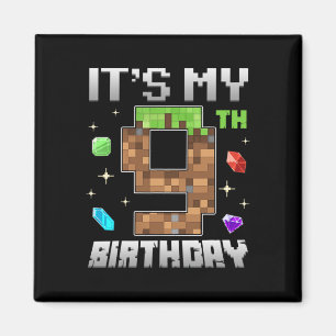 Retro 9th Birthday Boy Level 9 Video Gamer Pixel G Magnet
