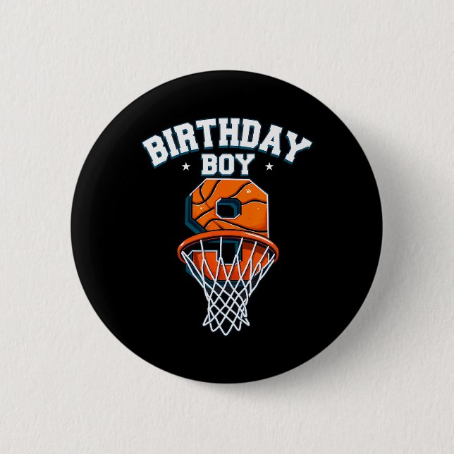 Retro 9th Birthday Boy Sketll Player  2 Inch Round Button (Front)