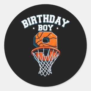 Retro 9th Birthday Boy Sketll Player Classic Round Sticker