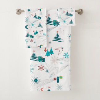 Retro A Go-Go Christmas Bath Towel Set