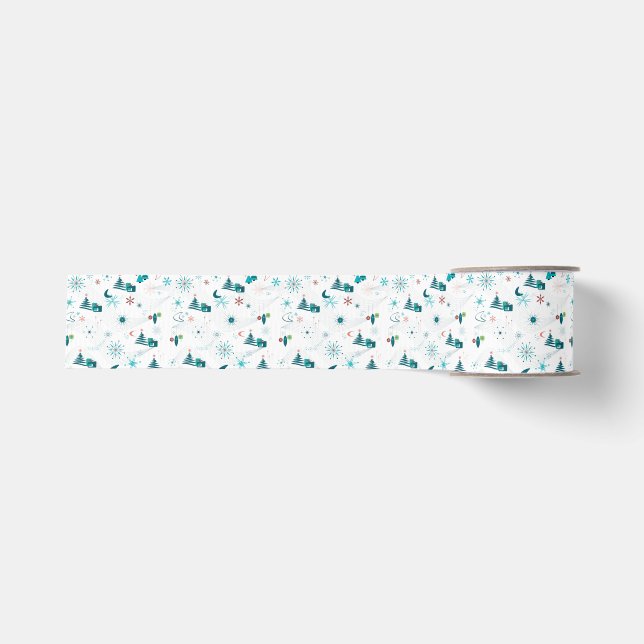 Retro A Go-Go Christmas Grosgrain Ribbon (Front)