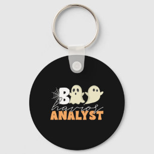 Retro Aba Therapist Bcba Halloween Ghost Boo Havio Keychain