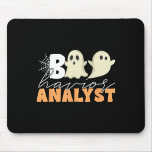 Retro Aba Therapist Bcba Halloween Ghost Boo Havio Mouse Pad