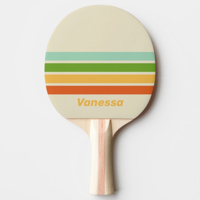 Retro ABC Street Across Striping with Name Ping Pong Paddle (Front)