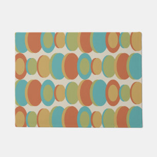 Retro Abstract Art Circles Multicolored Doormat