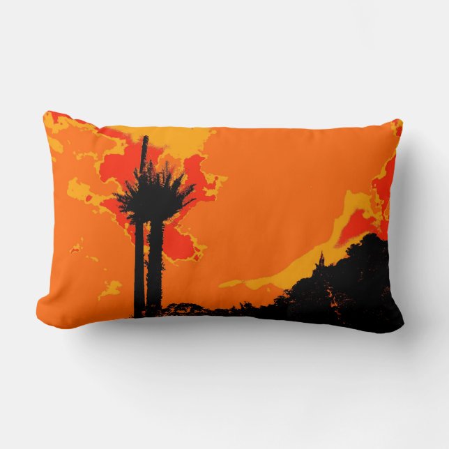 Retro Abstract Art Deco Lumbar Pillow (Front)