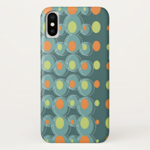 Retro Abstract Art Mod Green Bubbles Phone Case