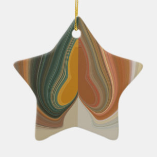 Retro Abstract Art Print Ceramic Ornament