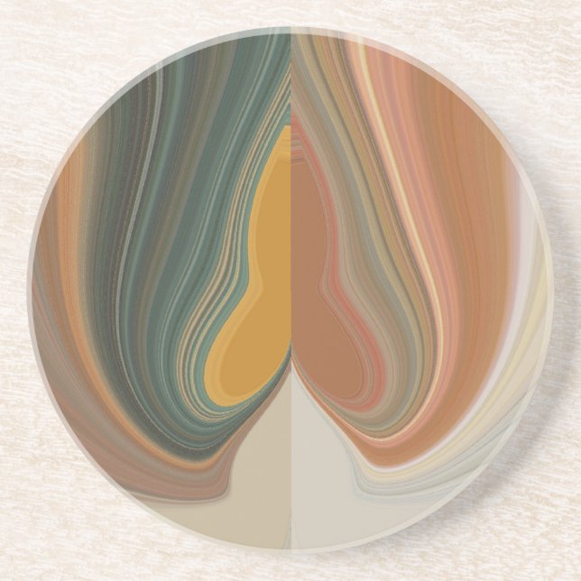 Retro Abstract Art Print Coaster (Front)
