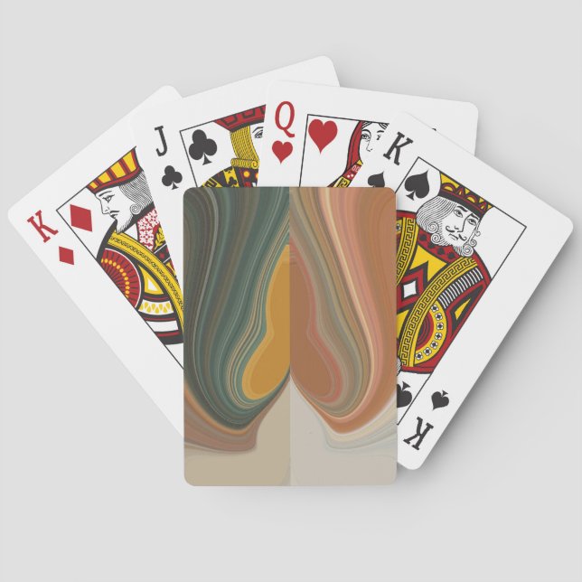 Retro Abstract Art Print Customize Product Playing Cards (Back)