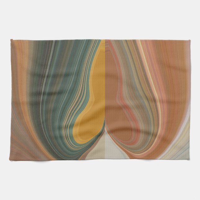 Retro Abstract Art Print Kitchen Towel (Horizontal)
