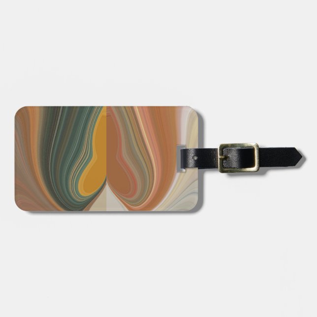 Retro Abstract Art Print Luggage Tag (Front Horizontal)