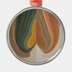 Retro Abstract Art Print Metal Ornament
