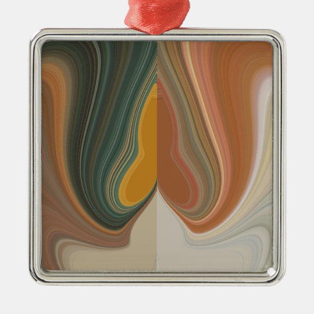 Retro Abstract Art Print Metal Ornament (Front)