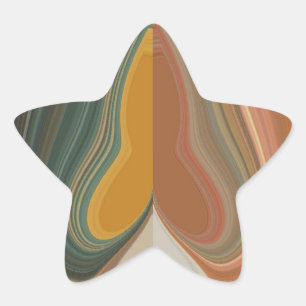 Retro Abstract Art Print Star Sticker