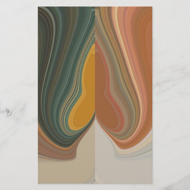 Retro Abstract Art Print Stationery (Front)