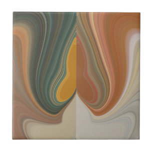 Retro Abstract Art Print Tile