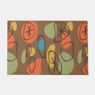 Retro Abstract Art Rocks Multicolored Dark Doormat