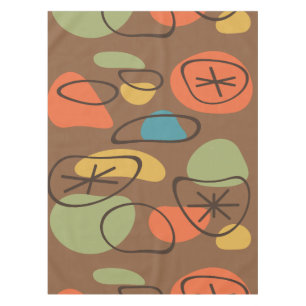 Retro Abstract Art Rocks Multicolored Dark Tablecloth