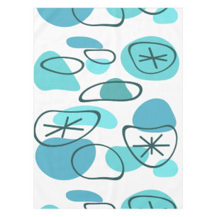 Retro Abstract Art Rocks Turquoise Tablecloth
