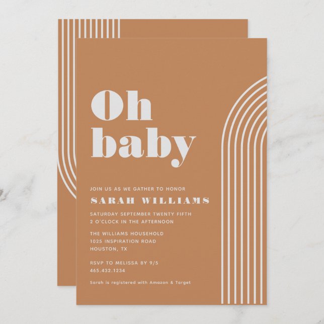 Retro Abstract Baby Shower | Invitation (Front/Back)