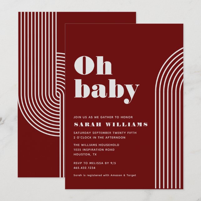 Retro Abstract Baby Shower | Invitation (Front/Back)
