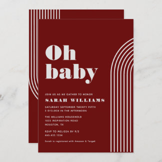 Retro Abstract Baby Shower | Invitation